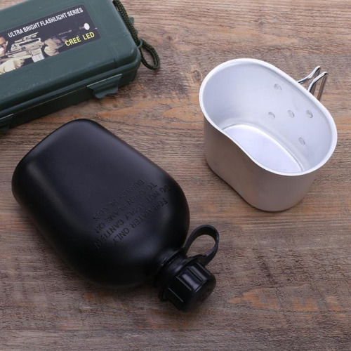 Caneca Cantil Militar Térmica Alumínio 530ml Camping Pesca