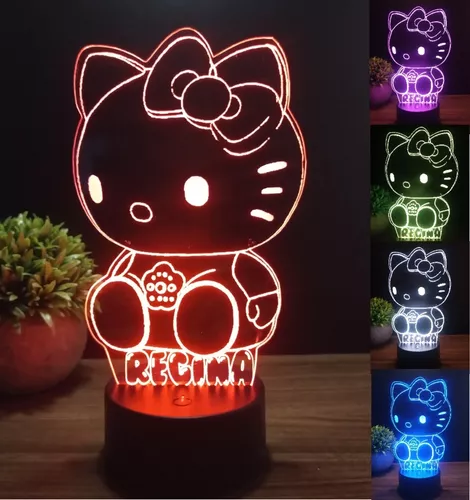 Lámpara LED 3D Hello Kitty con la base que elijas! - PictyourLamp