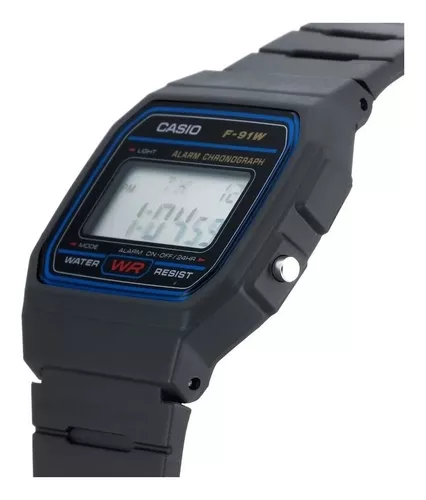 RELOJ PARA HOMBRE CASIO F-91W-1 DIGITAL MECANISMO DE CUARZO CORREA