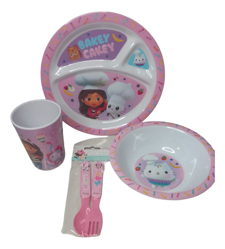 Platos Vaso Cuchara Casa De Gabby Gaby Infantil