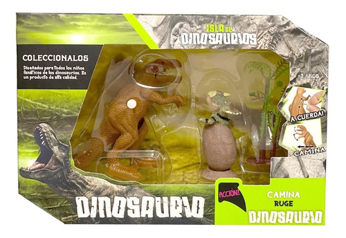 Set Muñecos 2 Dinosaurios Jurasico Con Huevo Niños 7094