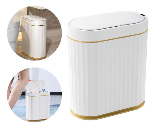 Lixeiras De 10 Litros Automática Com Sensor Borda Branco