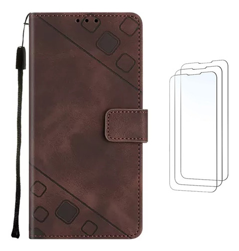 Funda Tipo Cartera Con Tapa En Relieve Para  Oppo A78-a