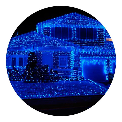 Luces A Led X 100 Azul 9mts Navidad Navideñas Arbol Oferta