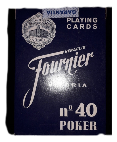 Mazo Cartas De Poker Fournier Vitoria 40 Antigua Azul