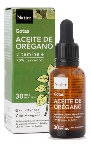 Natier Suplemento Aceite Orégano Orgánico Vitamina E 30ml 6c