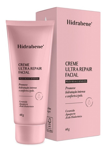 Creme Facial Acido Hialuronico Hidrabene Ultra Repair 60g Tipo de pele Sensível