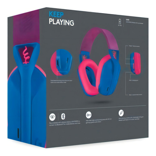 Headset Gamer Sem Fio Logitech G435 LIGHTSPEED - Azul