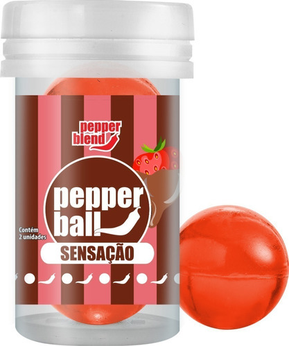 Pepper Blend Bolinha Explosiva Lubrifica Hot Ball Plus C/2 Sabor Sensação (morango Com Chocolate)