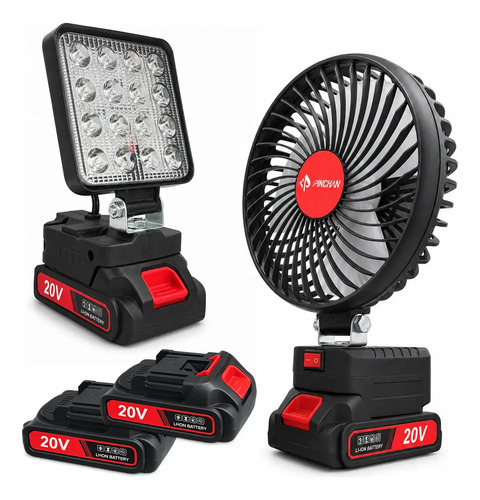 Ventilador De Mesa Portátil Recargable,Pinchan ,30W Con Luz