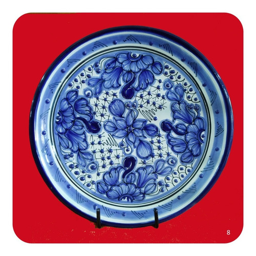 Imagen 6 de 10 de Los Más Vendidos!!! Plato De Talavera Poblana Azul 25 Cm Plt