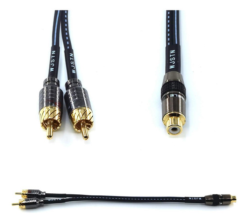 Wjstn Rca Splitter 1 Hembra 2 Adaptador Rca Y Subwoofer Mach