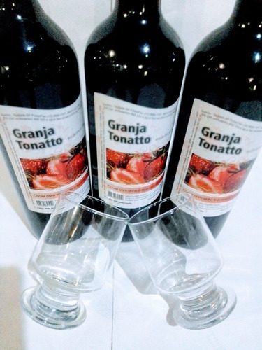 Vinho De Morango Tinto Suave 750 Ml Granja Tonatto Combo 5un