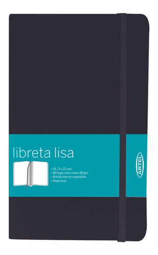 Libreta Negra Lisa A5 80 Hojas Artel
