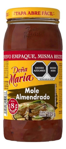 2 Pzas Sazonador Mole Doña María Almendrado En Pasta 235 G