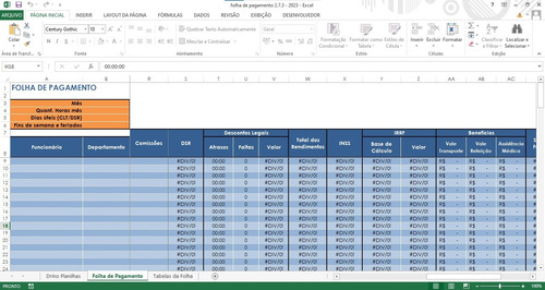 Planilha Para Controle De Folha De Pagamento