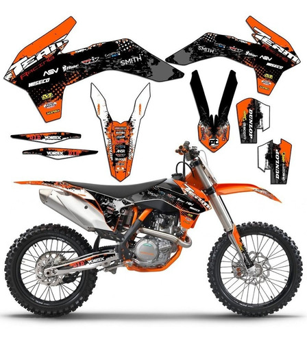 Team Racing Kit De Gráficos Compatible Con Ktm 2005-2007 Exc