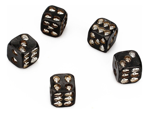 5 Unidades/juego De 18 Mm Crânio Ossos Dados Resina Esquelet