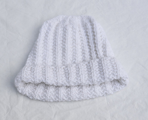 Gorro De Lana Niños Blanco Tejido 09_113