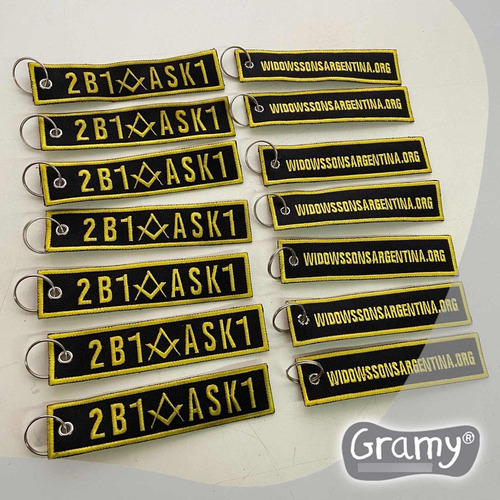Llavero Bordado Con Tu Logo! 12x3cm Publicidad Eventos