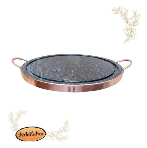 Imagem 6 de 7 de Kit 4 Grelhas Chapa De Pedra Sabão Para Carne 32 Cm