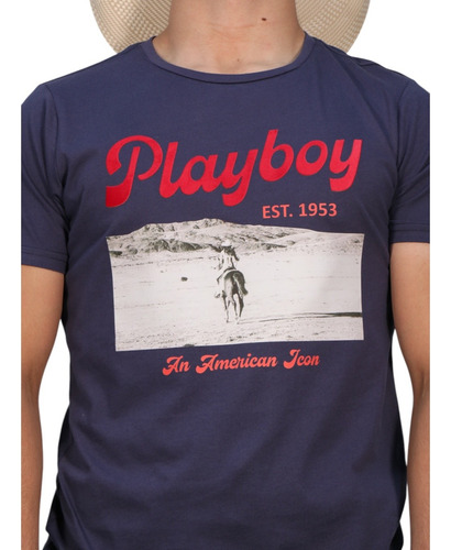Playera Vaquera Unisex Estampada Cuello Redondo