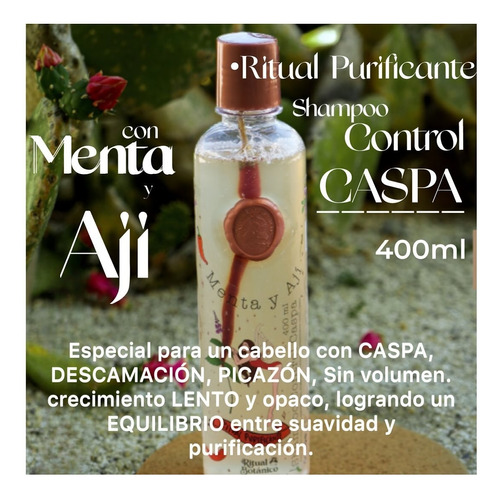 Shampoo De Ritual Botánico Control Caspa Con Menta Y Aji