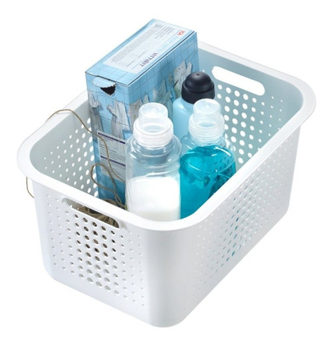 Imagen 6 de 6 de Canasto Grande Blanco Suecia 100 % Reciclado Organizza
