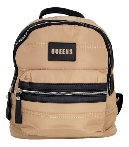 Queens Cartera Mochila Urbana Mujer Bolso Beige Qv22126