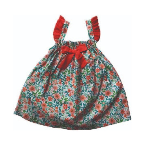 Vestido Sin Manga Niña Estamapdo De Flores, Producto Español