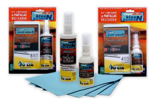 Imagen 4 de 8 de Kit Limpiador De Pantallas Delicadas Paños Y Aerosol Delta
