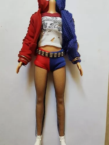 Fazendo roupas pra Barbie inspirado na Arlequina (Harley Quinn) - Figurino  de Boneca #2 