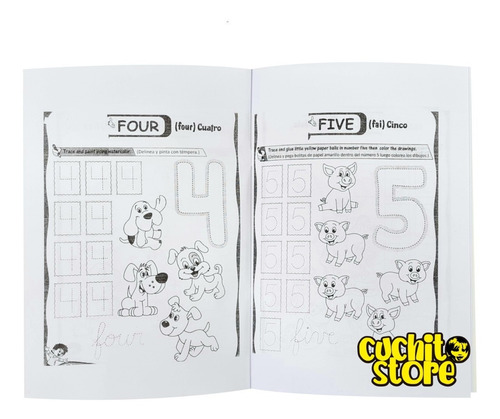 Pack 4 Libros Trazos Niños En Ingles 3 - 4 - 5 - 6 Años