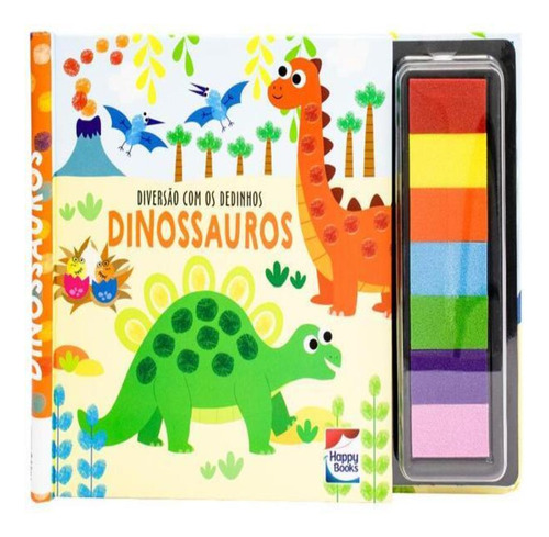 Diversao Com Os Dedinhos - Dinossauros, de Mammoth World. Editora Happy Books, capa dura, edição 1 em português, 2023