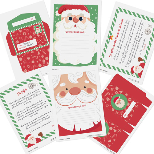 Kit Imprimible Carta Papá Noel Sobre Certificado Conducta 1