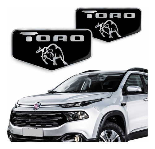 Emblema Brasão Fiat Toro Lateral Adesivo Resinado 2016/2020