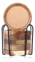 Comprar Comnico 6 Posavasos De Madera De Corcho Para Bebidas Con De