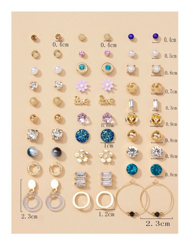 Pack 30 Pares De Pendientes Con Varios Diseños