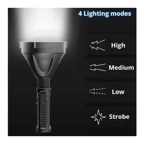 Foco Linterna Led Largo Alcance 600 Metros Usb Trípode Led