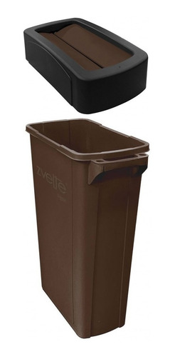 Bote Basura Slim Rectangular Beige Tapa Balancín 87 Litros