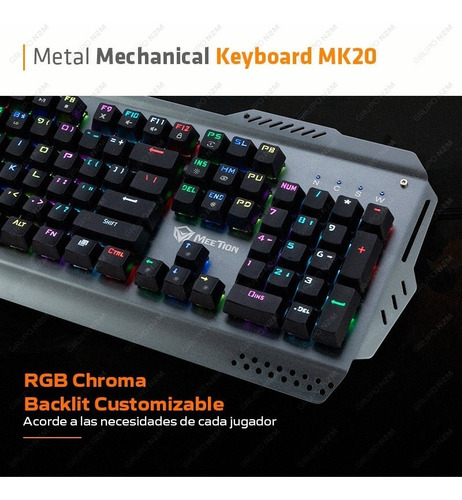 Imagen 5 de 10 de Teclado Gamer Mecanico Inverse Red Meetion Mt-mk20 Premium