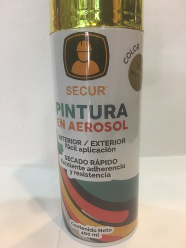 Imagen 4 de 4 de Spray En Aerosol De Terminación Oro 18k Secur Secado Rapido