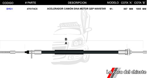 Chicote Acelerador Camion Dina Motor Qsp Navistar Mod.91