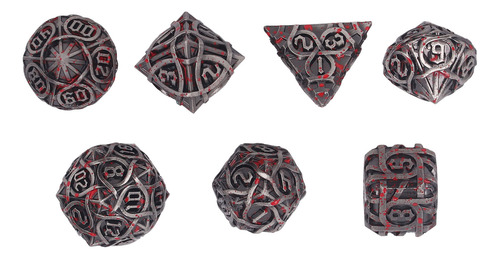 Juego De Dados Poliédricos De Metal Con Manchas De Sangre, R