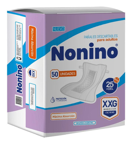 Pañales Rectos Nonino Extra Extra Grande ( Xxg ) 50 Unidades