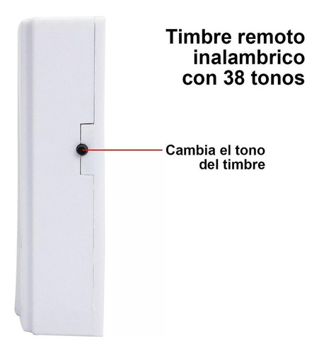 Timbre Inalámbrico Candela 80-100mts 38 Melodias 7278 Color Blanco