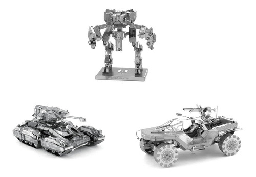 Halo - Kit De 3 Rompecabezas - Unsc - 3d Metal Model