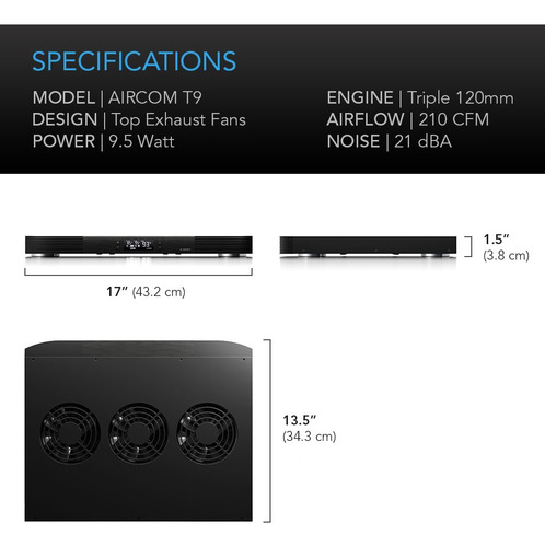 Sistema De Ventilação De Resfriamento Ac Infinity Aircom T9