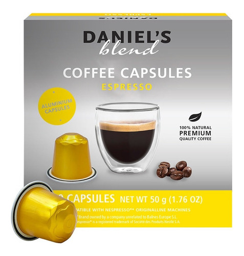 Cápsulas Espresso Daniel's Blend Compatible Con Nespresso