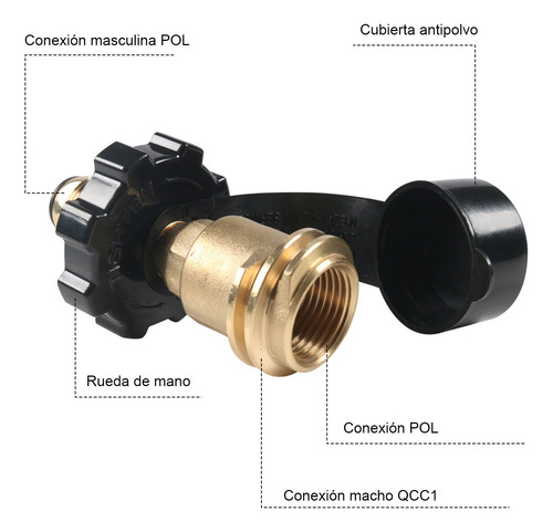 Adaptador Tanque De Con Perilla Manual Pol A Qcc1